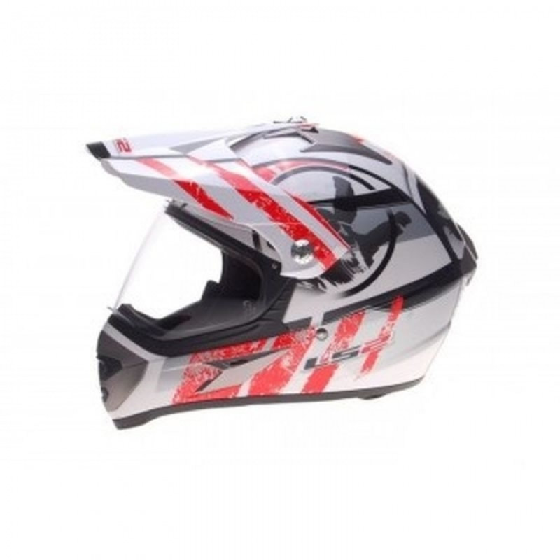 Шолом мотард LS2 MX433 Stripe White Red Gloss
