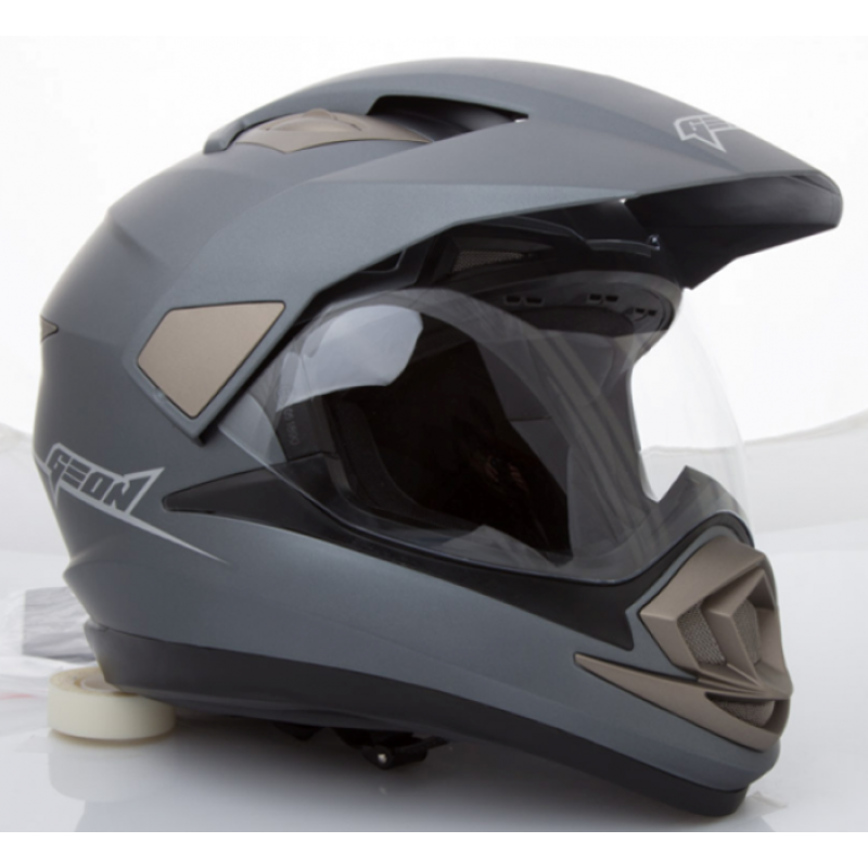 Шолом мотард GEON 714 Дуал-спорт Trek Gray Matt