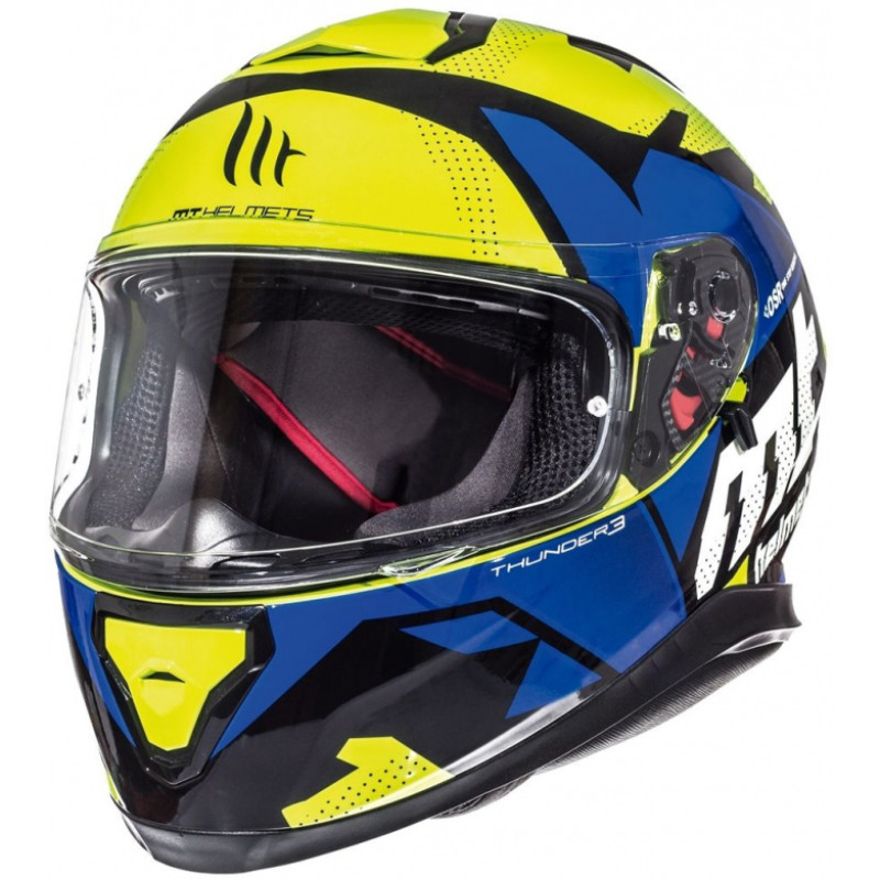 MT Helmets Thunder 3 Torn gloss fluor yellow / blue