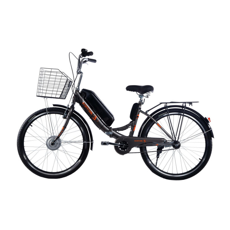 Електровелосипед складний з низькою рамою E-motion 36V 14Ah 350W / "сіро-оранжевий"
